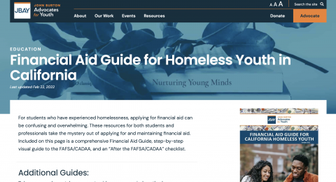 home page image for Financial Aid Completion website